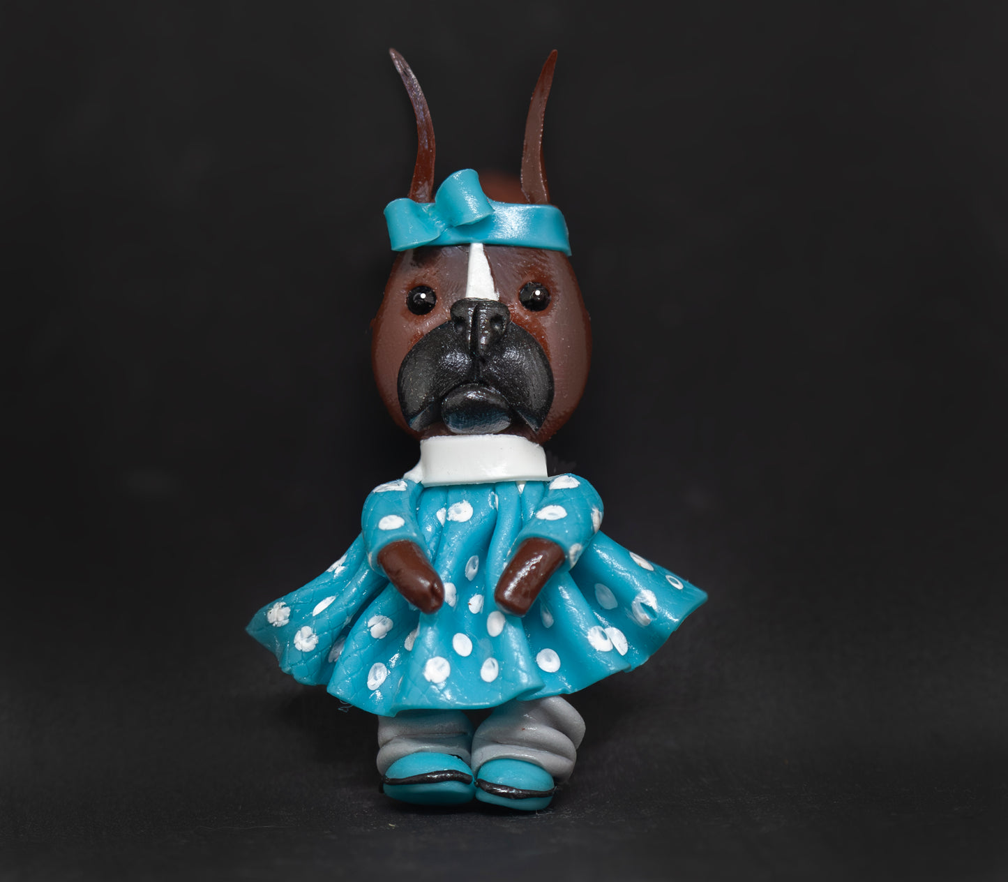 Boxer Pretty Girl Polka Dot Brooch