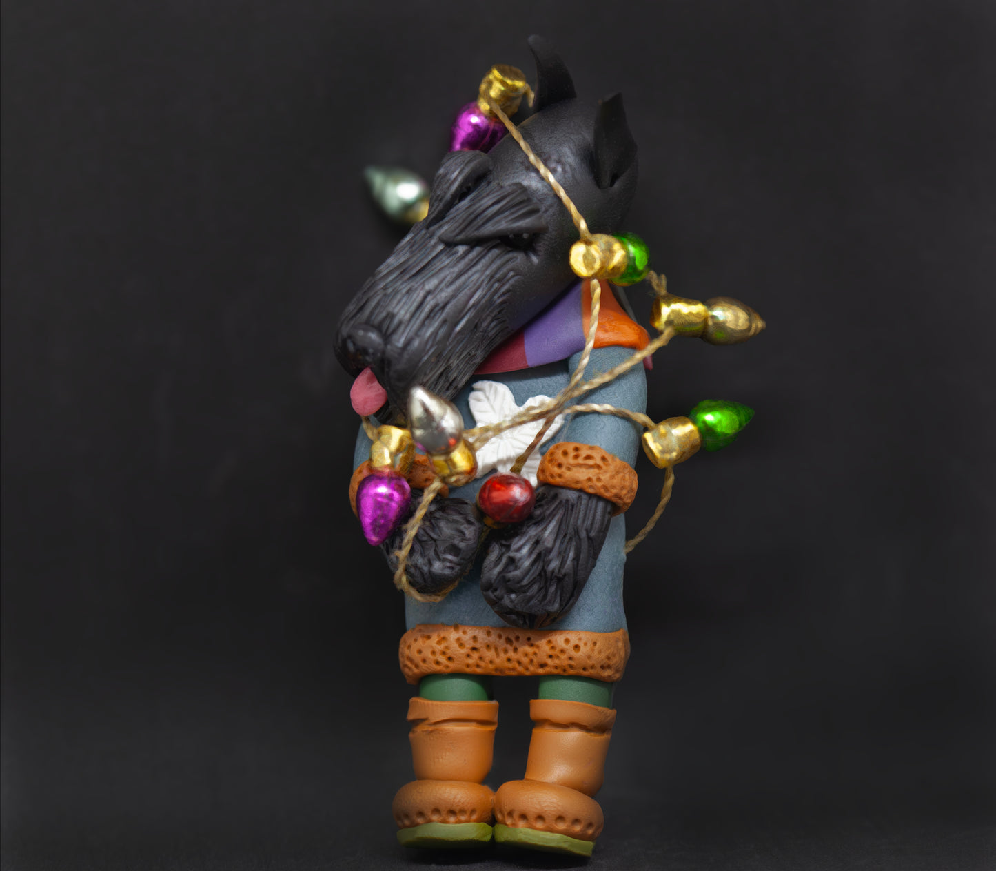 Schnauzer Garland Lights Ornament