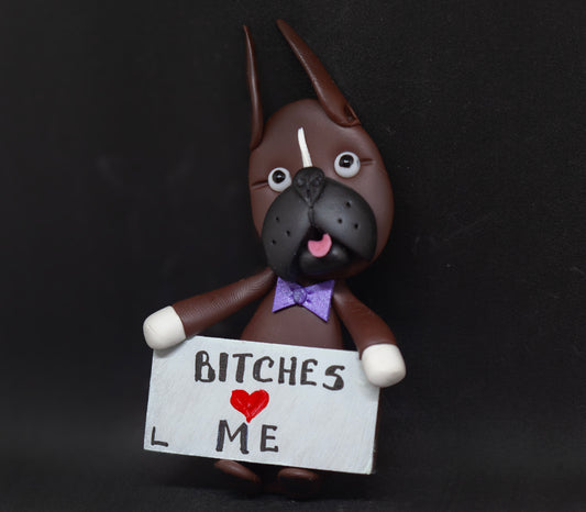 Boxer Bitches Love Me Magnet