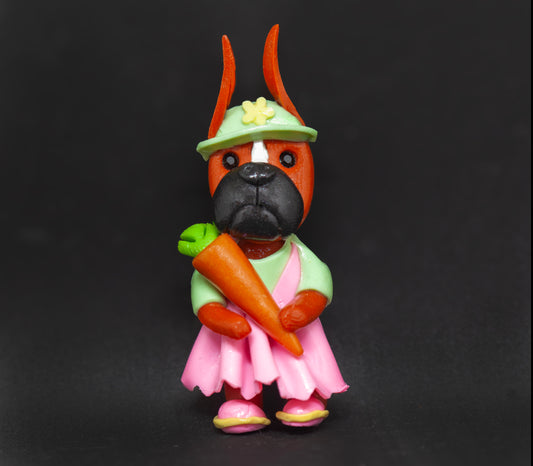 Boxer Pretty Girl Carrot Brooch