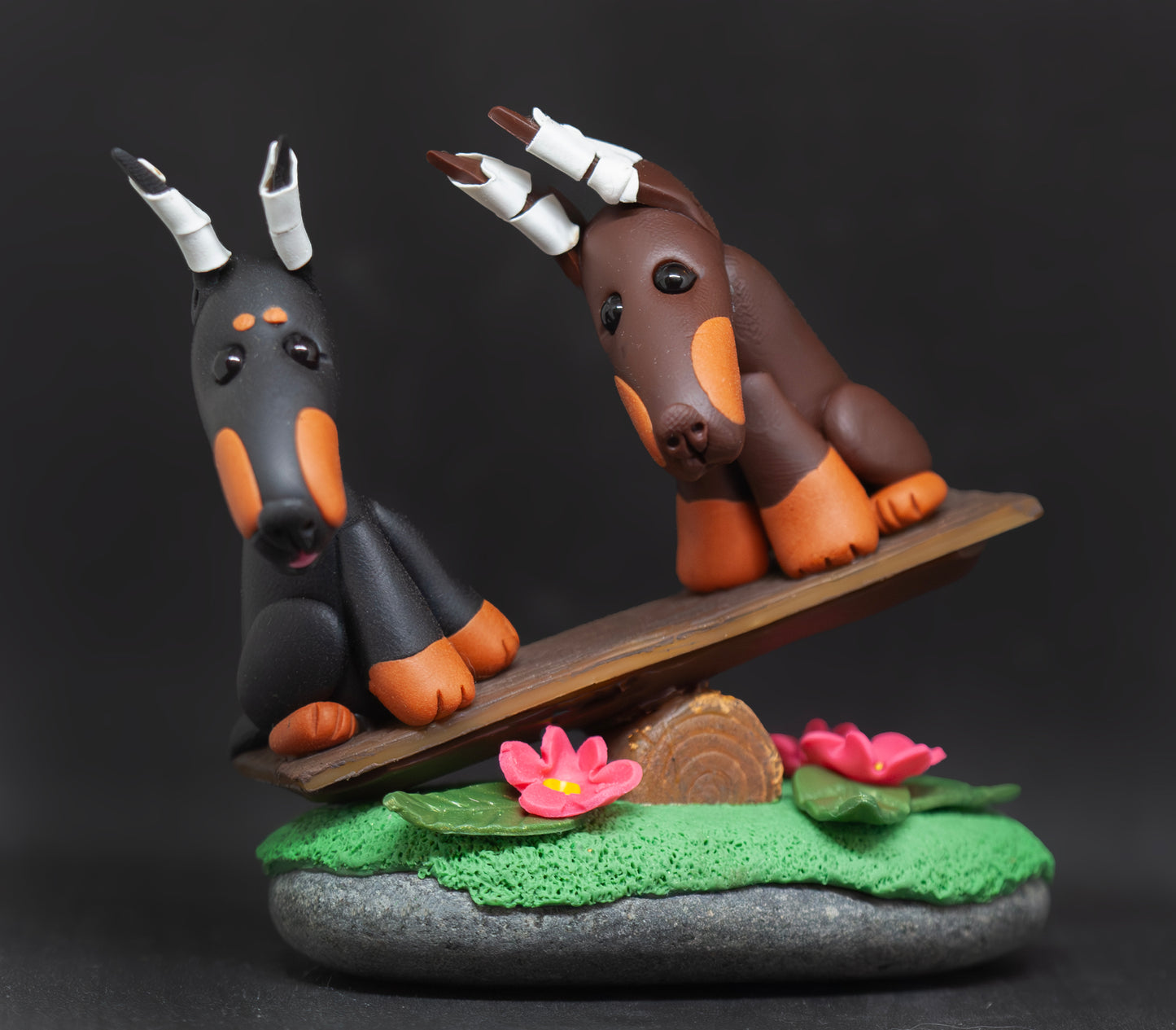 Doberman Seesaw Figurine