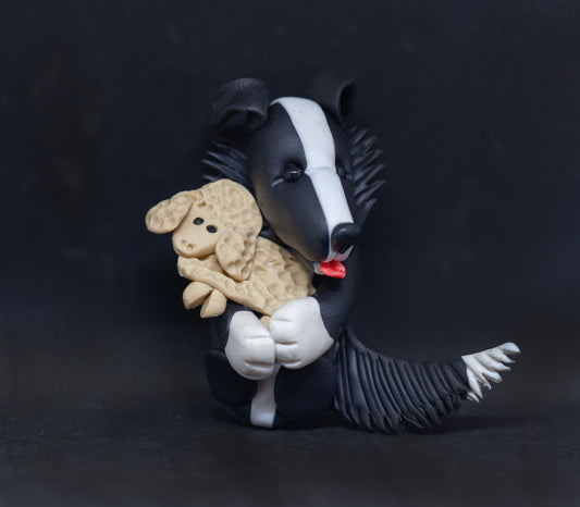 Border Collie Sheep Ornament (Seconds)